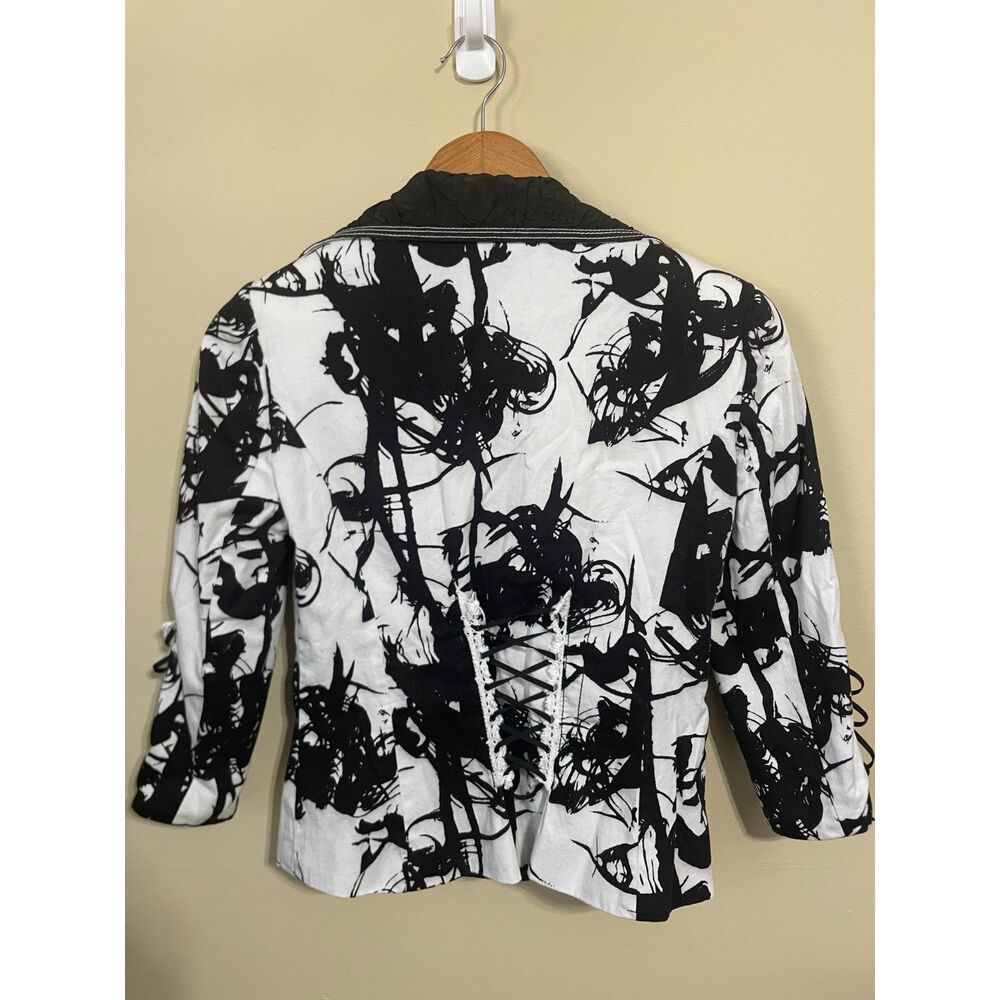 Alberto Makali abstract print art to wear blazer size 4 - Picture 2 of 9